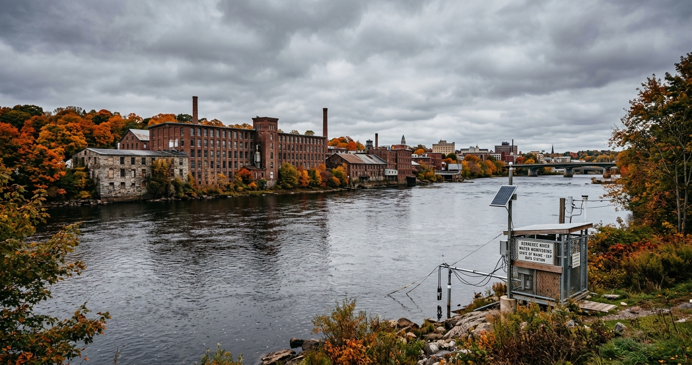 Augusta Maine State Capitol along the Kennebec River